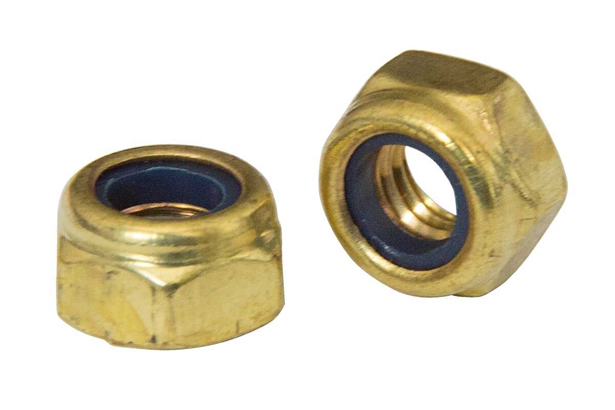 Гайка самостопорна М8, полімер кільце, латунь